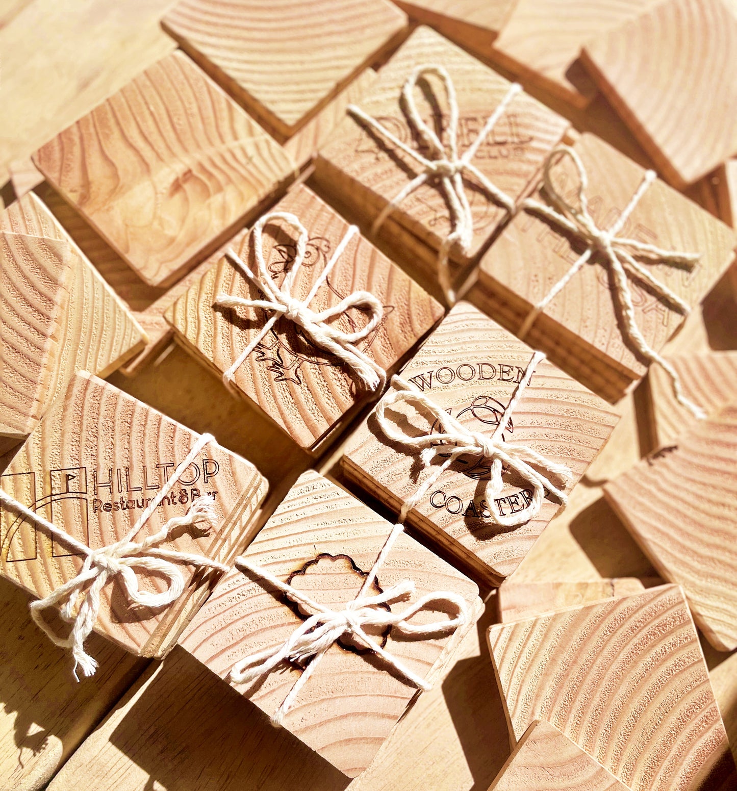 Custom Engraved 4-Pack Wooden Coasters