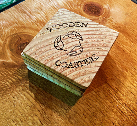 Custom Engraved 4-Pack Wooden Coasters