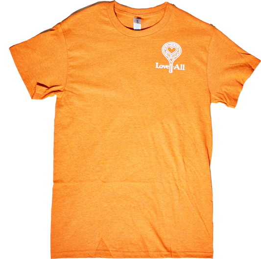 "Love All "Short Sleeve T-Shirt Orange