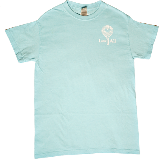 "Love All" Short Sleeve T-shirt Turquoise